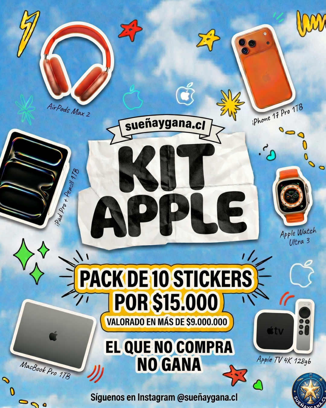 💎 10 Stickers — $15.000 (Mejor valor)